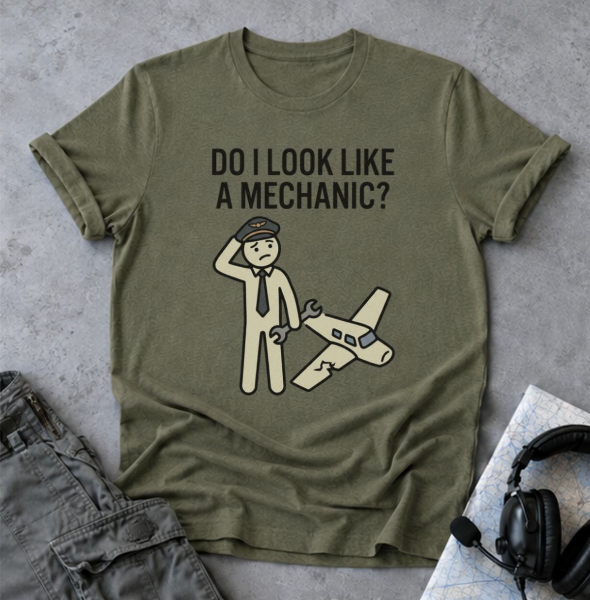 Mechanic Pilot T‑Shirt — "Do I Look Like a Mechanic?" Funny Aviation Tee