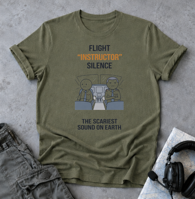 T‑Shirt — "Flight 'Instructor' Silence" Pilot Humor Tee