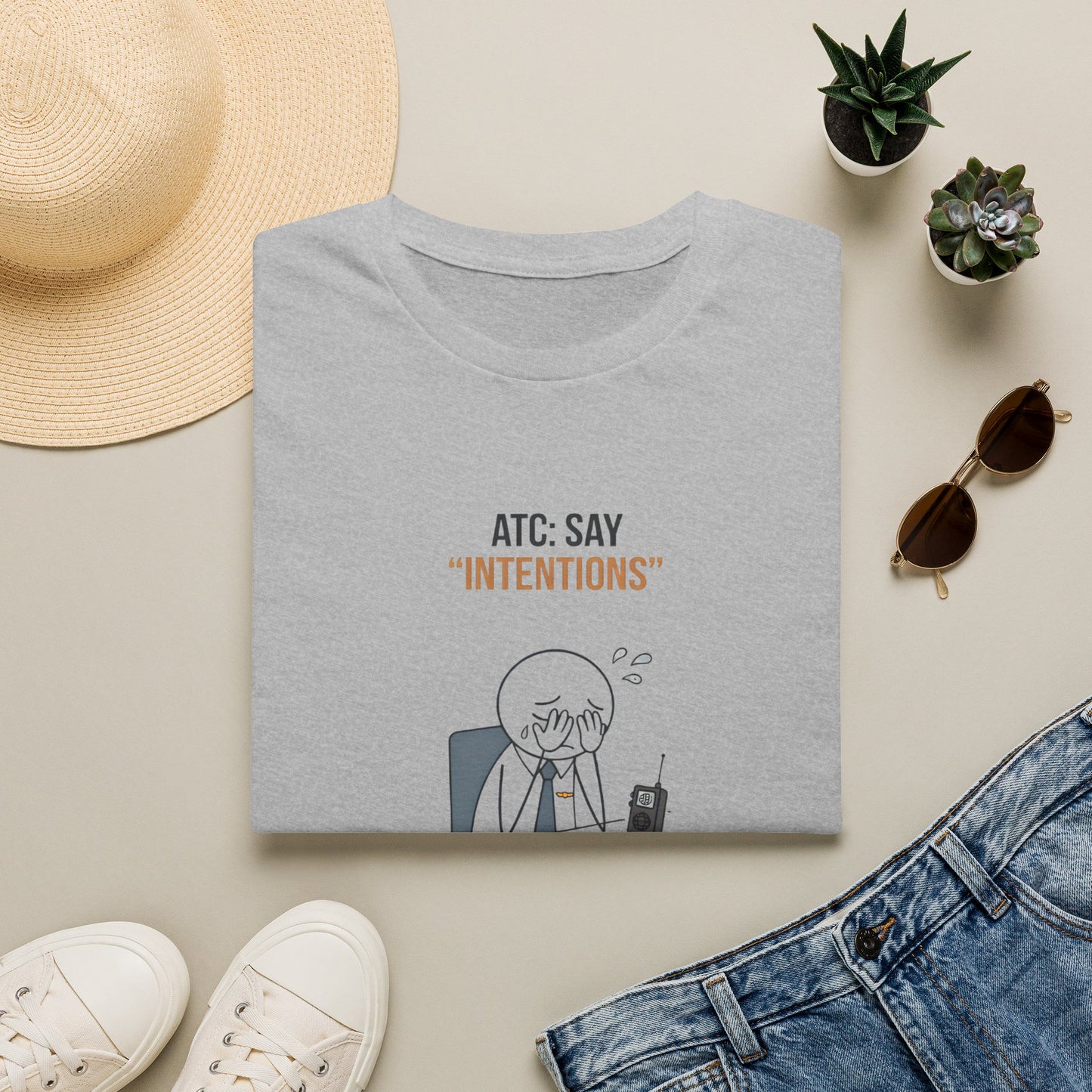 T‑Shirt — “ATC: Say 'Intentions'” Funny Air Traffic Controller Pilot Tee