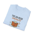 T-Shirt — “The Un-Read Checklist: Did I Set the Trim?” Funny Book Lover Tee