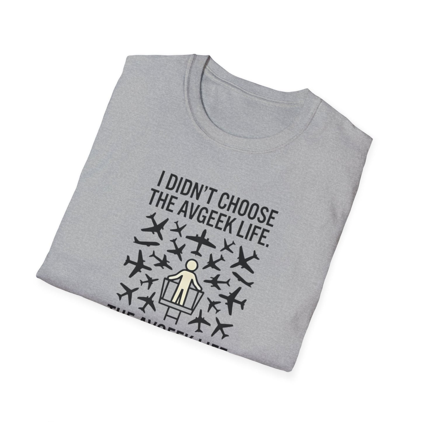 Pilot T-Shirt — "I Didn't Choose the Avgeek Life" Airplane Graphic Tee