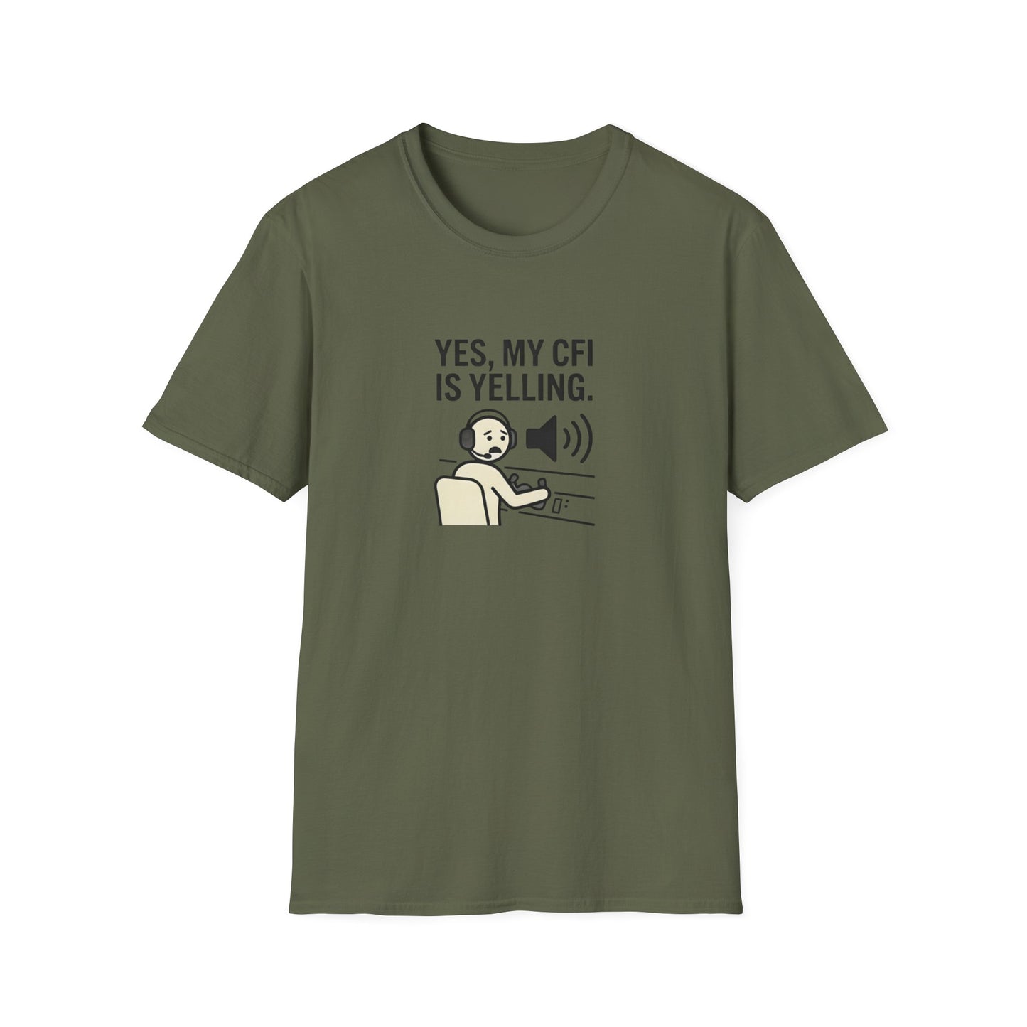 CFI Instructor T‑Shirt — "Yes, My CFI Is Yelling" Pilot Shirt
