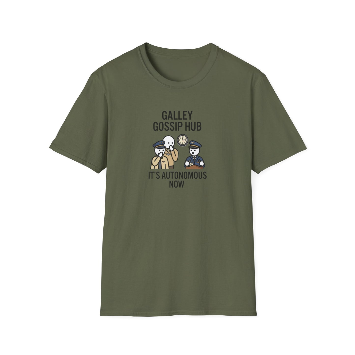T-Shirt — "Galley Gossip Hub: It's Autonomous Now" Crew Neck Tee