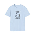 Seniority Rules T-Shirt — Funny Workplace Seniority Tee ("You’ll Get the Next Leg")