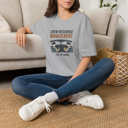 Crew Resource Management T-Shirt — Pilot Cockpit 'Pass the Snacks' Aviation Tee