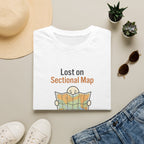 Lost on Sectional Map T-Shirt — Funny Travel Map Tee (Where Am I?)