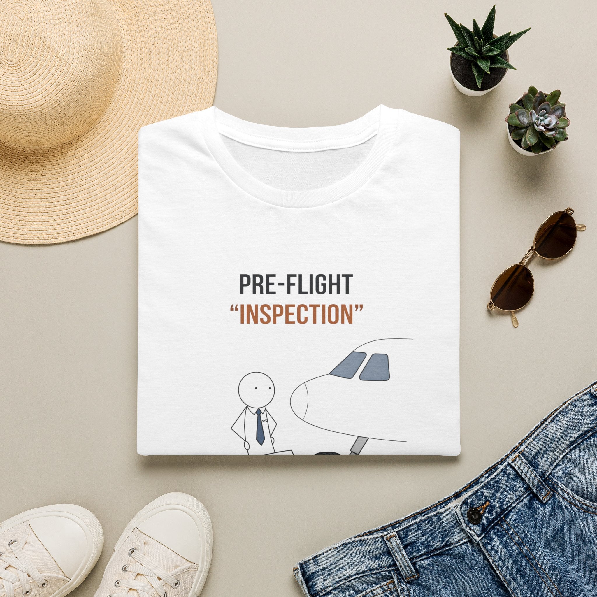 Pre-Flight "Inspection" T-Shirt — Funny Pilot/Aviation Tee