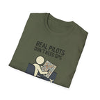 Pilot T-Shirt — “Real Pilots Don’t Need GPS (Except When They Do)” Aviation Tee