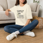 Cleaning the Fence Post T-Shirt — Funny Neighbor Watch Humor Tee ("My favorite spot")