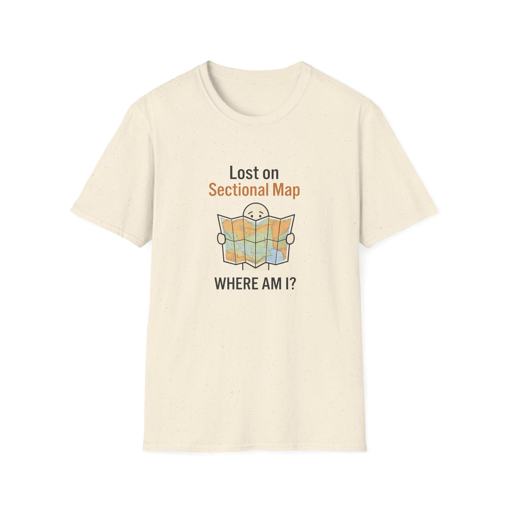 Lost on Sectional Map T-Shirt — Funny Travel Map Tee (Where Am I?)