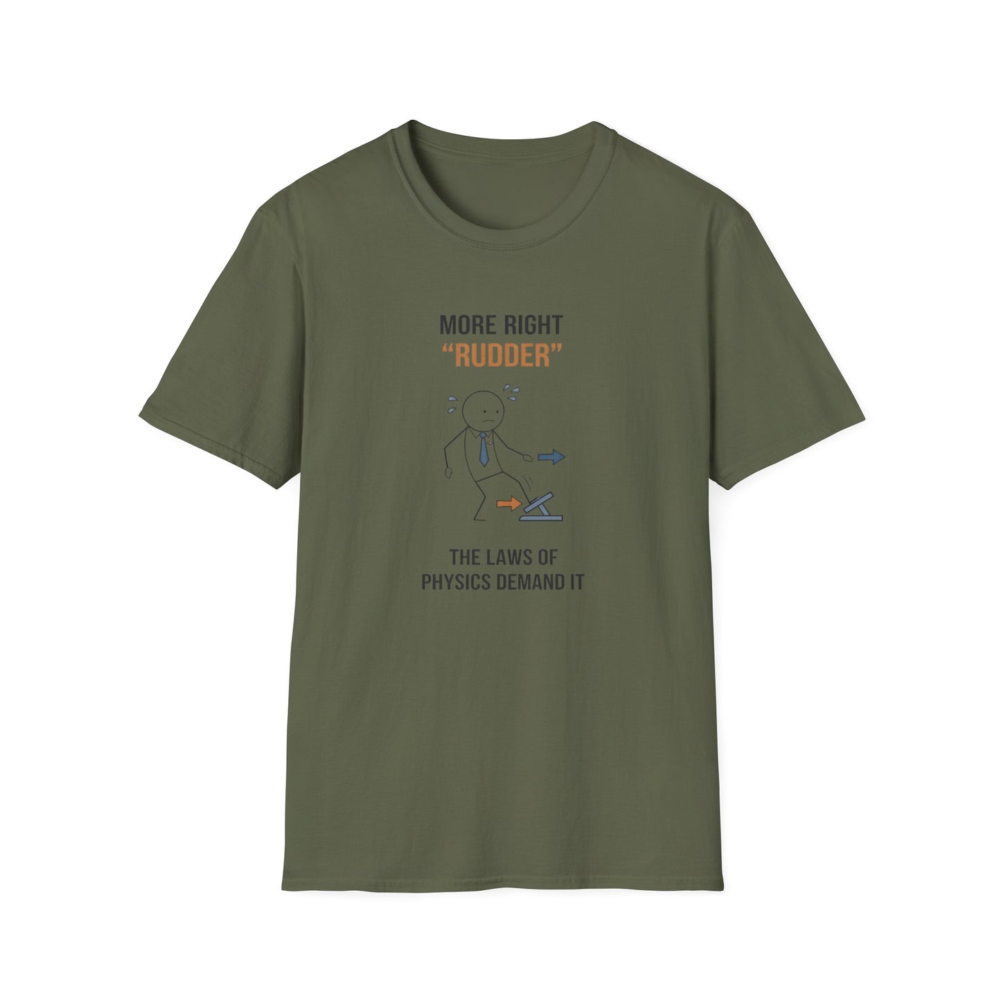 T-Shirt — “More Right 'Rudder'” Funny Physics Shirt