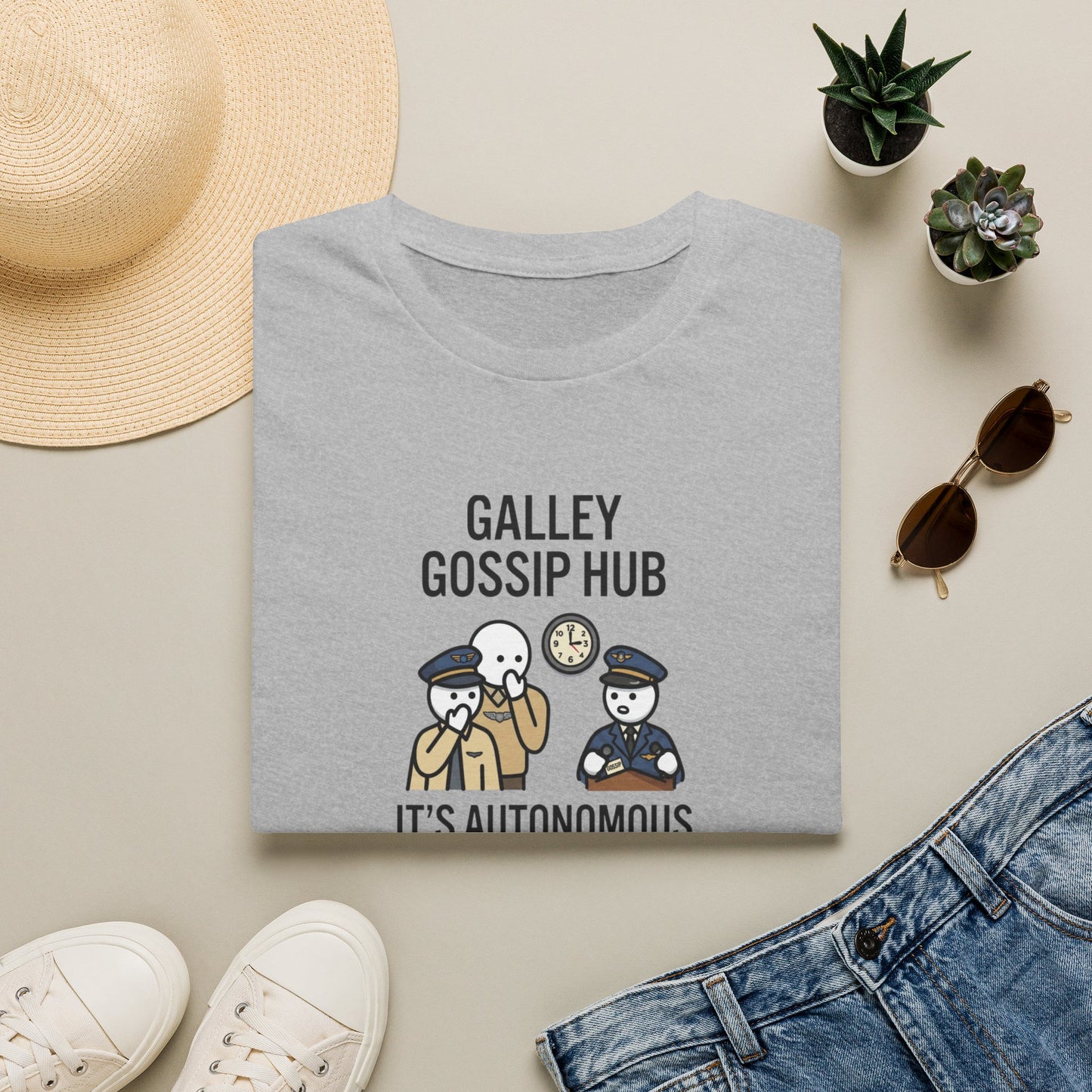 T-Shirt — "Galley Gossip Hub: It's Autonomous Now" Crew Neck Tee