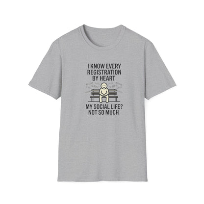 T‑Shirt - "I Know Every Registration By Heart" Funny Web Developer Tee