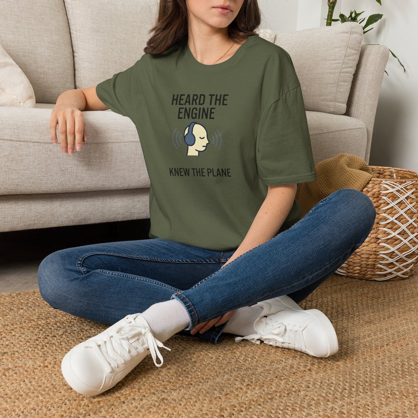 Heard The Engine T‑Shirt — Aviation Headphones Pilot Gift