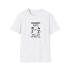 Seniority Rules T-Shirt — Funny Workplace Seniority Tee ("You’ll Get the Next Leg")