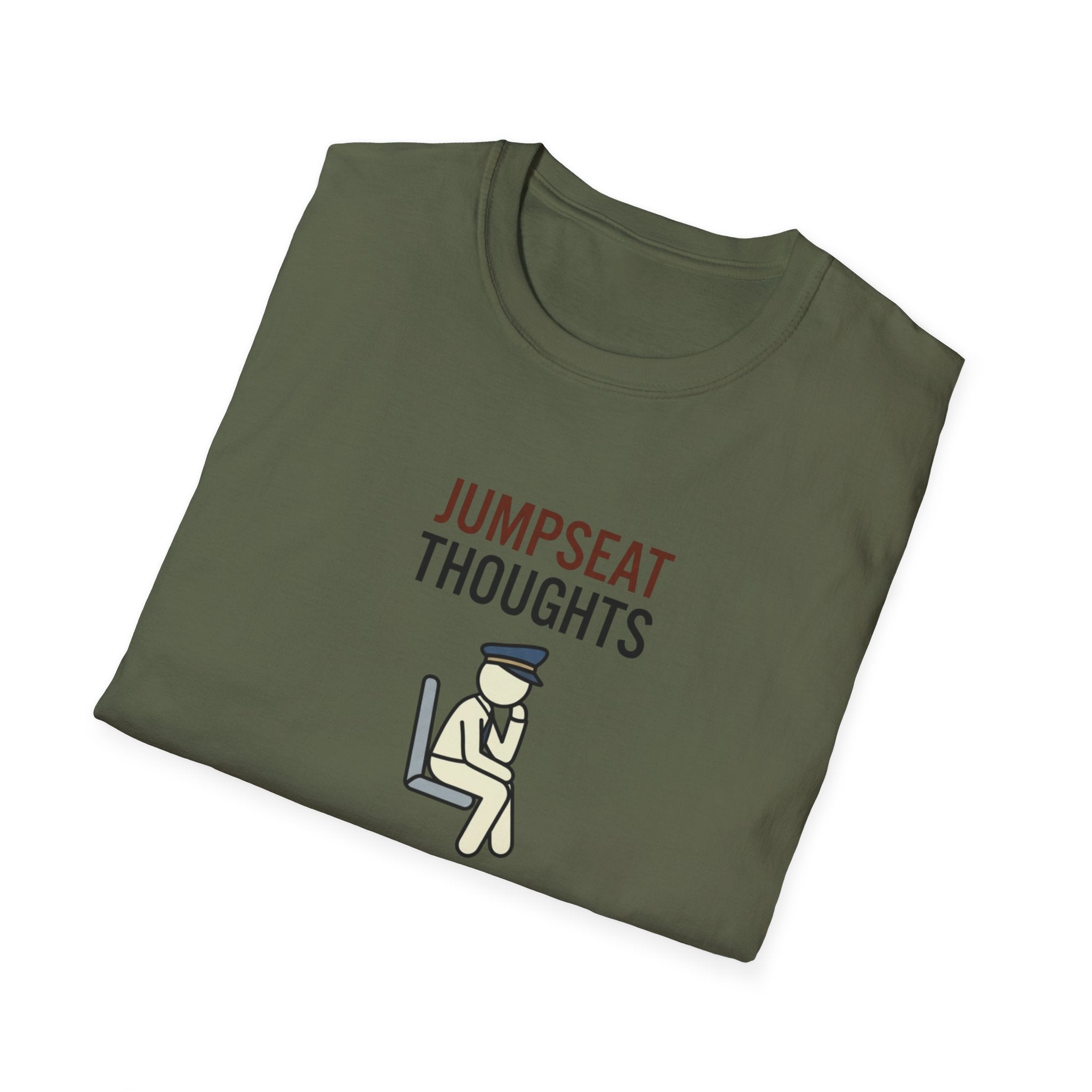 Jumpseat Thoughts T-Shirt — "Did I Unplug the Coffee Pot?" Pilot Humor Tee