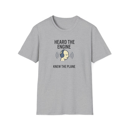 Heard The Engine T‑Shirt — Aviation Headphones Pilot Gift
