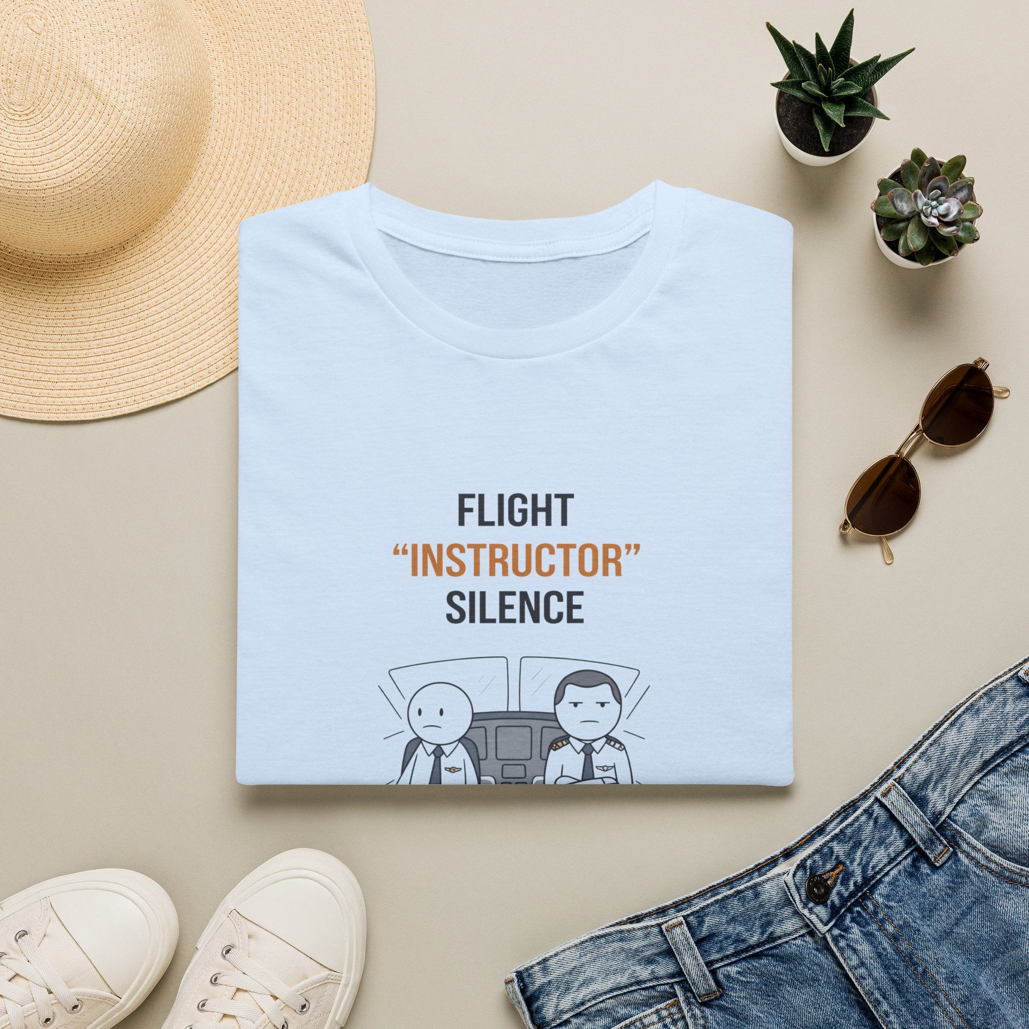 T‑Shirt — "Flight 'Instructor' Silence" Pilot Humor Tee