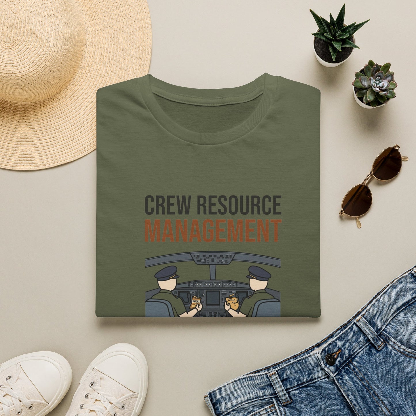 Crew Resource Management T-Shirt — Pilot Cockpit 'Pass the Snacks' Aviation Tee