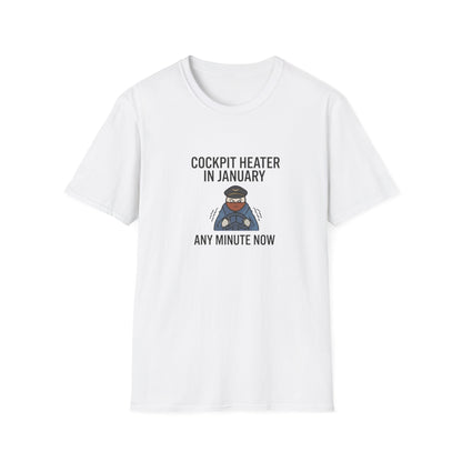 Cockpit Heater in January T-Shirt — Funny Pilot Aviation Tee