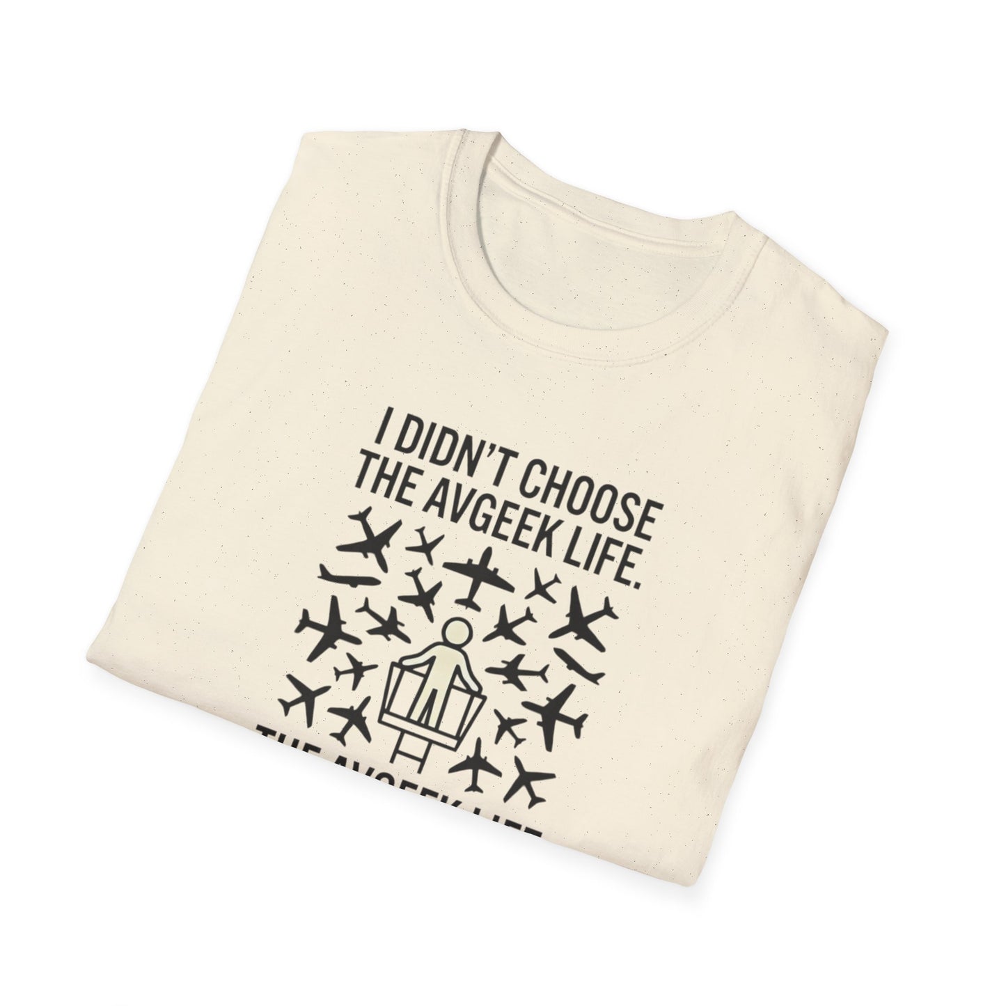 Pilot T-Shirt — "I Didn't Choose the Avgeek Life" Airplane Graphic Tee