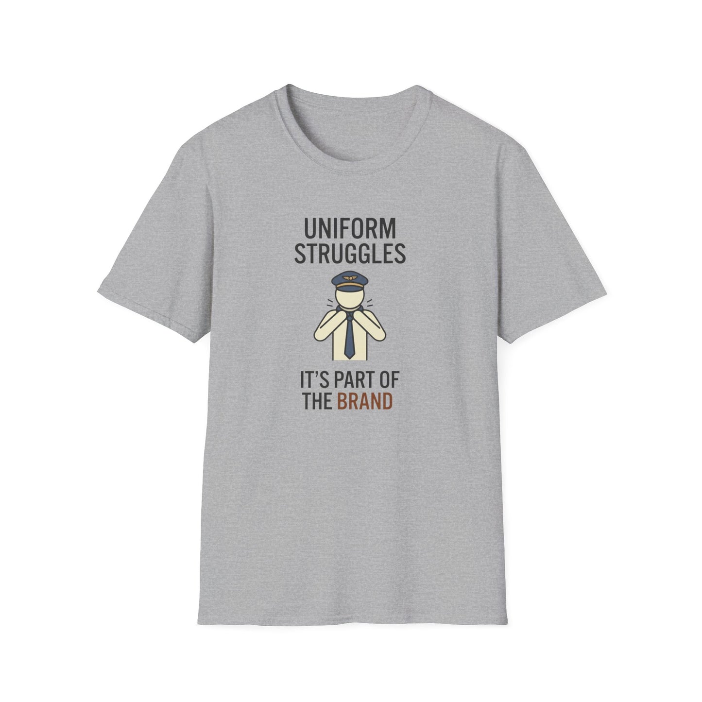 Uniform Struggles T-Shirt — Funny Police/Uniform Humor Tee (“It’s Part of the Brand”)
