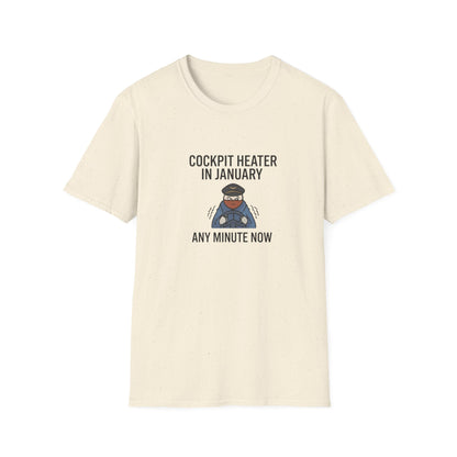 Cockpit Heater in January T-Shirt — Funny Pilot Aviation Tee
