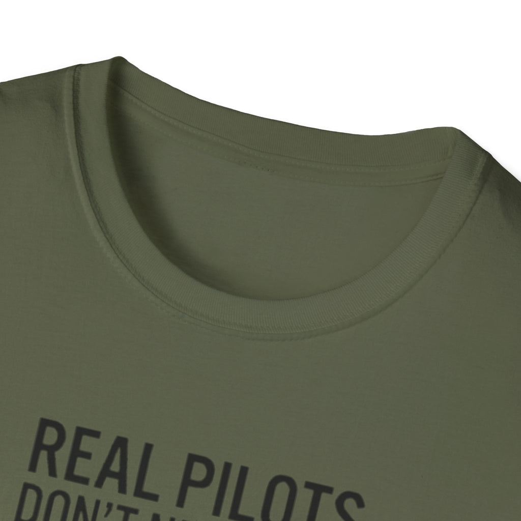 Pilot T-Shirt — “Real Pilots Don’t Need GPS (Except When They Do)” Aviation Tee