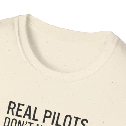 Pilot T-Shirt — “Real Pilots Don’t Need GPS (Except When They Do)” Aviation Tee