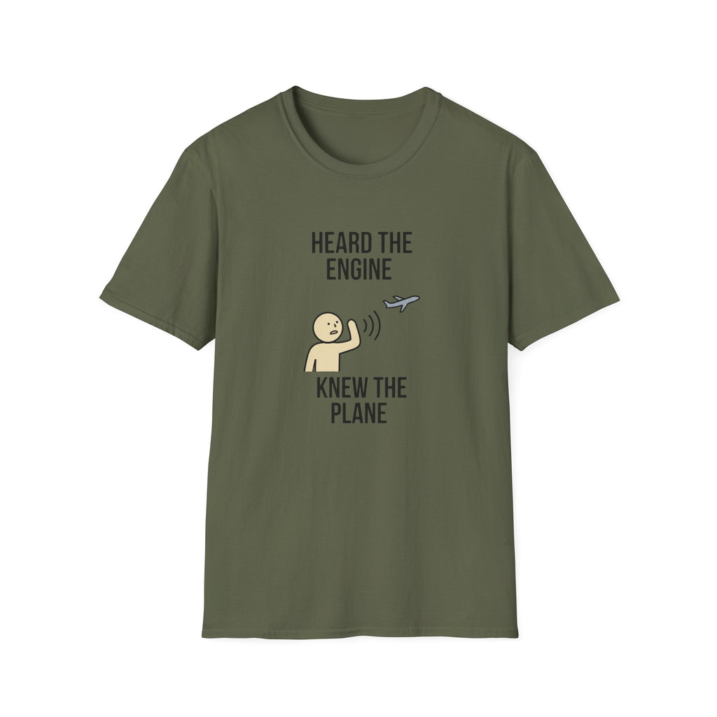 Heard The Engine Knew The Plane T-Shirt — Funny Aviation Pilot Travel Tee