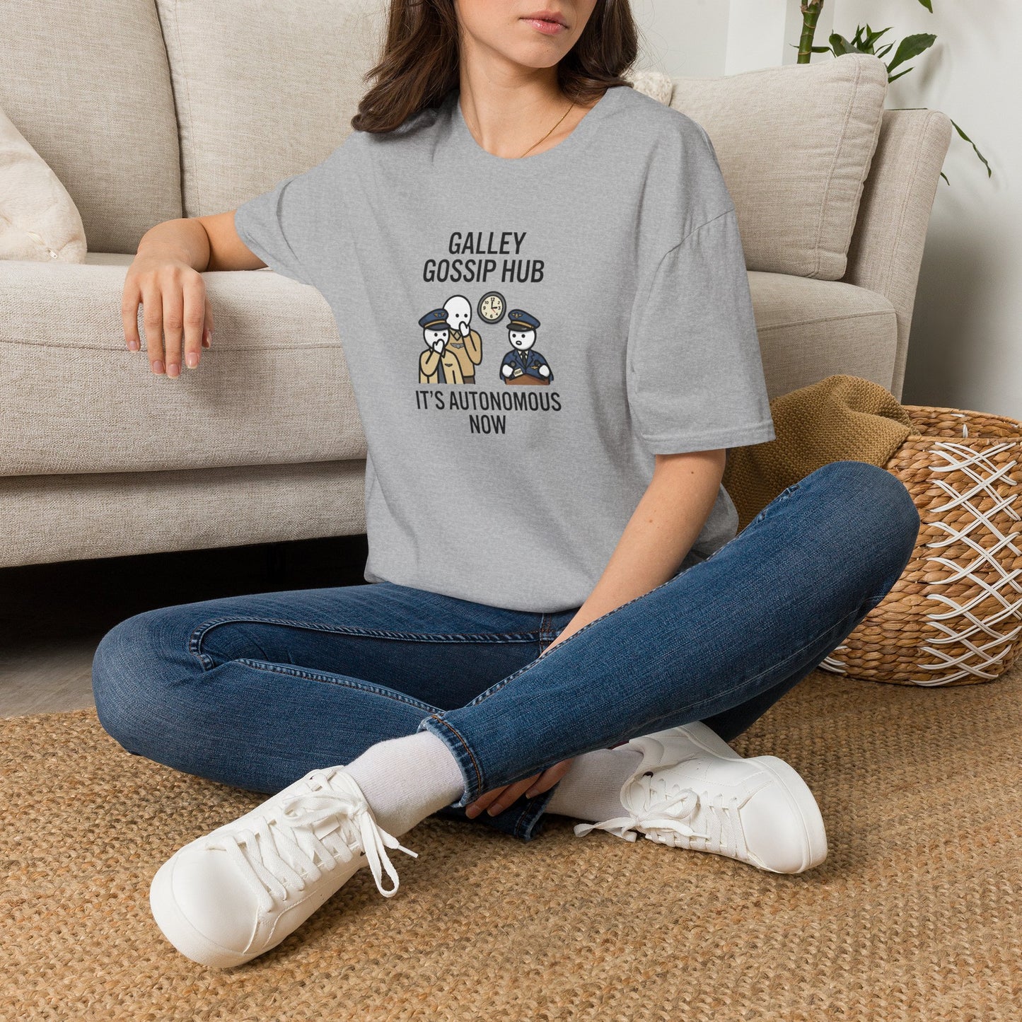T-Shirt — "Galley Gossip Hub: It's Autonomous Now" Crew Neck Tee
