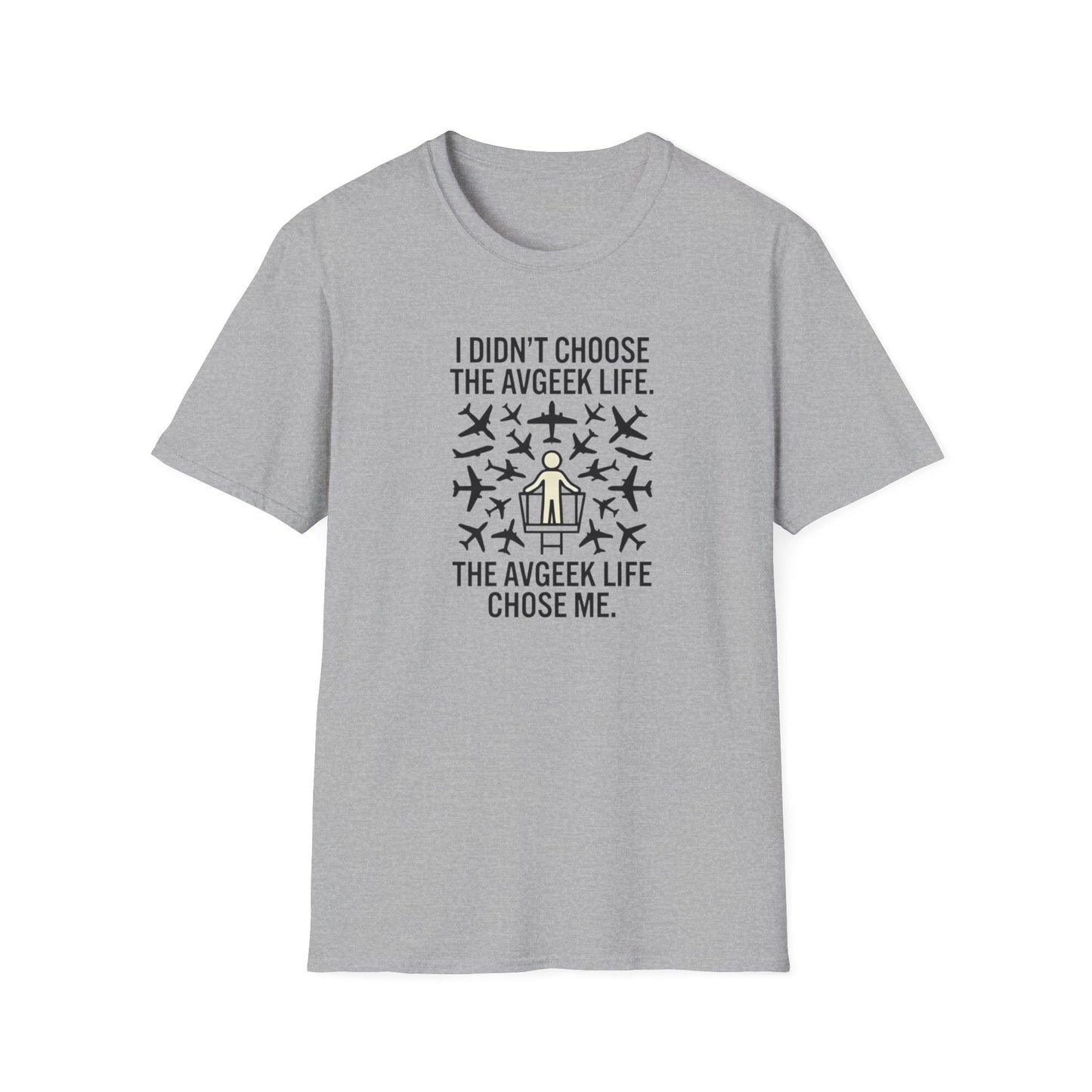 Pilot T-Shirt — "I Didn't Choose the Avgeek Life" Airplane Graphic Tee