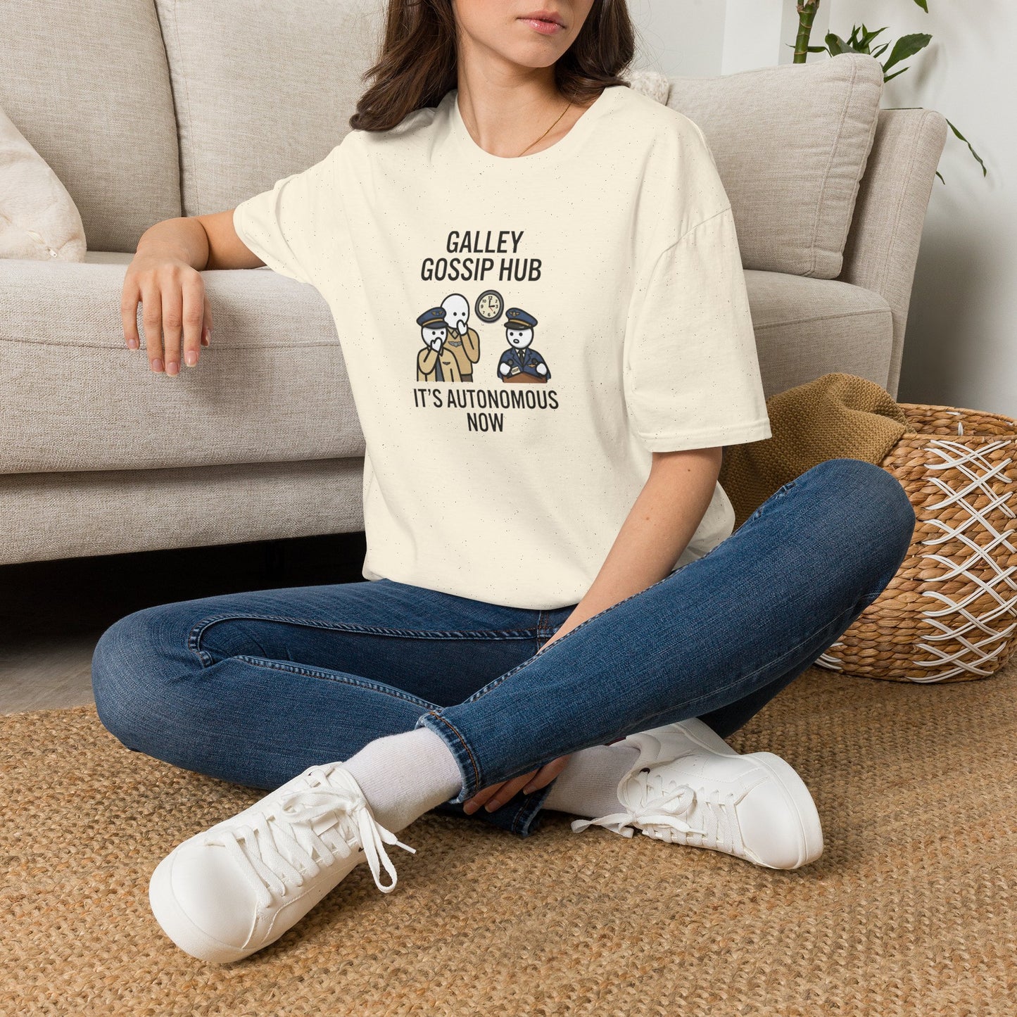 T-Shirt — "Galley Gossip Hub: It's Autonomous Now" Crew Neck Tee