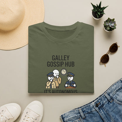 T-Shirt — "Galley Gossip Hub: It's Autonomous Now" Crew Neck Tee