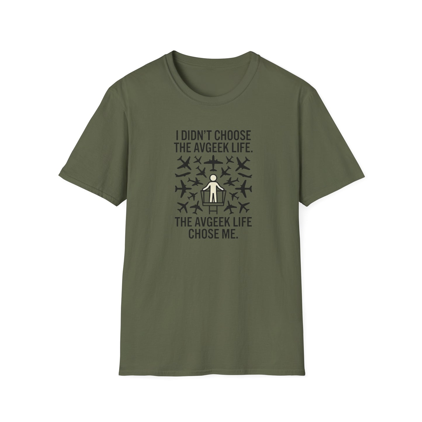 Pilot T-Shirt — "I Didn't Choose the Avgeek Life" Airplane Graphic Tee