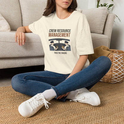 Crew Resource Management T-Shirt — Pilot Cockpit 'Pass the Snacks' Aviation Tee