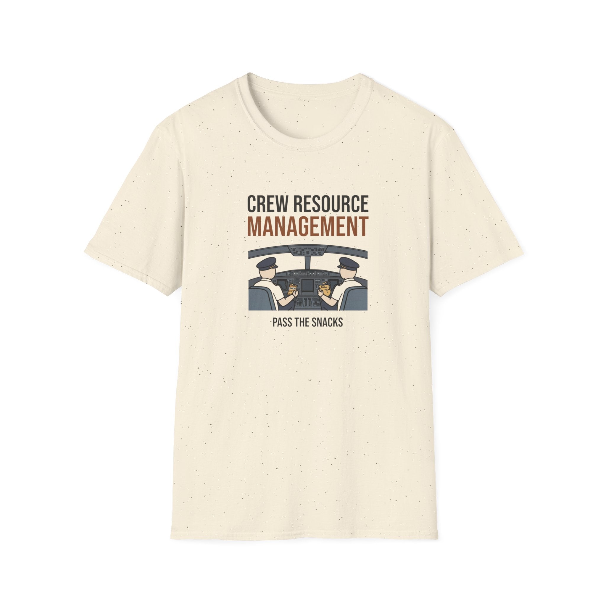 Crew Resource Management T-Shirt — Pilot Cockpit 'Pass the Snacks' Aviation Tee