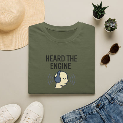 Heard The Engine T‑Shirt — Aviation Headphones Pilot Gift