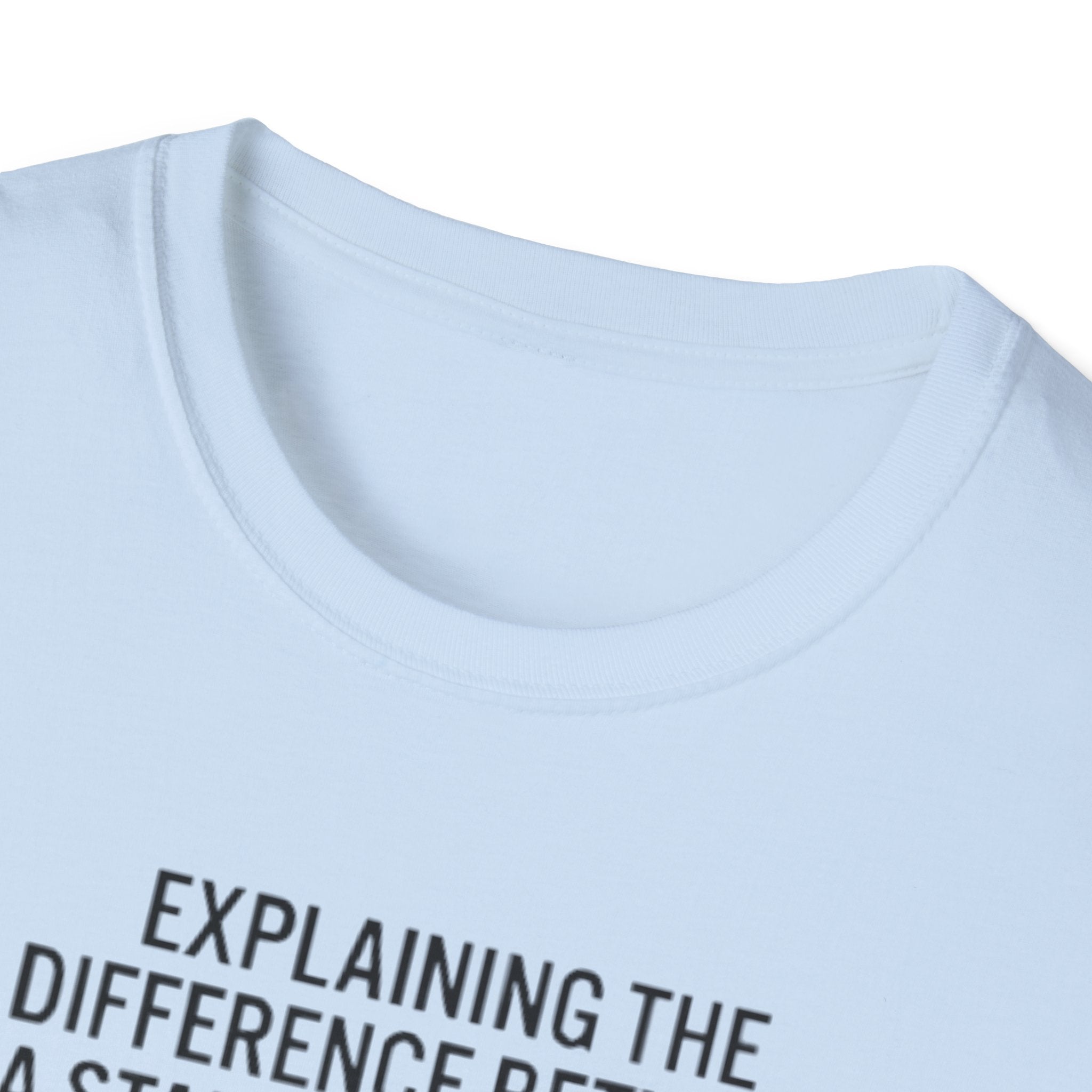 Aviation Humor T-Shirt — "Explaining the difference between a stall and a spin to non-aviation friends"