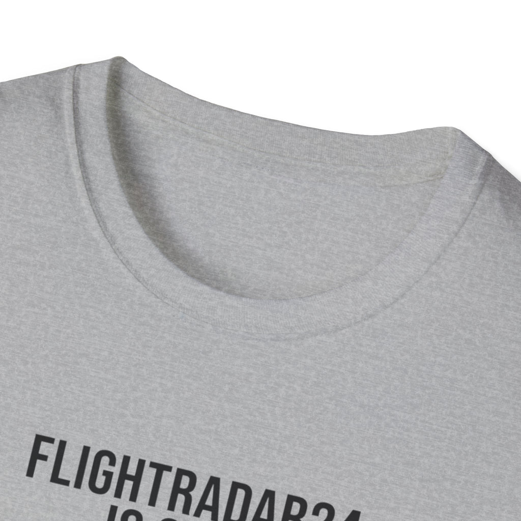 FlightRadar24 Fan T‑Shirt – “FlightRadar24 is Open. Screen Time: 14 Hours Today.”