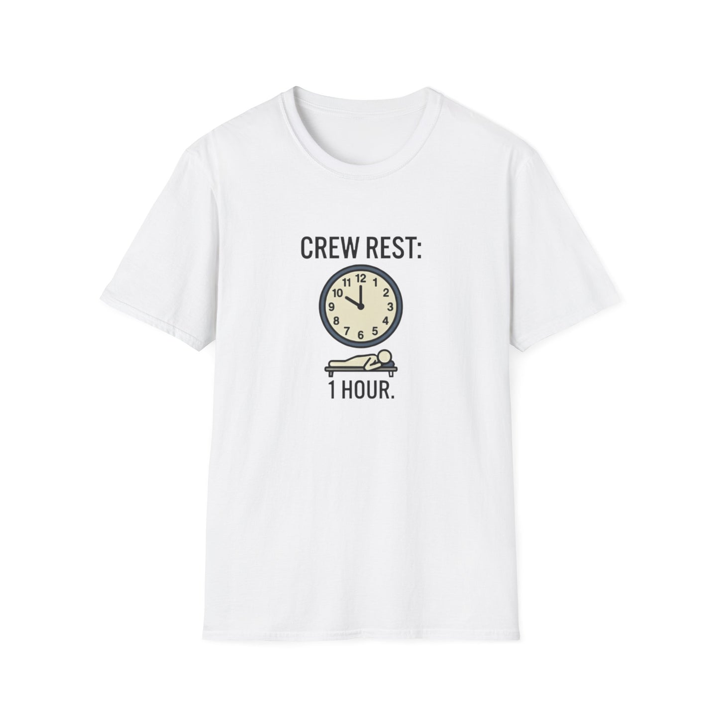 Crew Rest 1 Hour T-Shirt — Pilot/Flight Crew Rest Period Tee