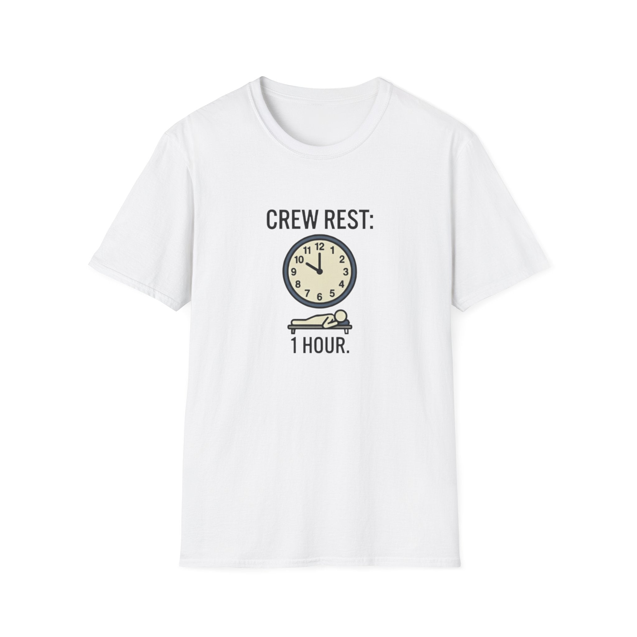 Crew Rest 1 Hour T-Shirt — Pilot/Flight Crew Rest Period Tee