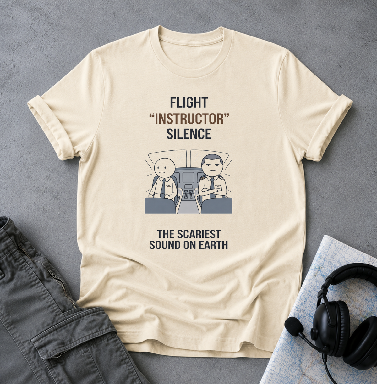 Copy of T‑Shirt — "Flight 'Instructor' Silence" Pilot Humor Tee