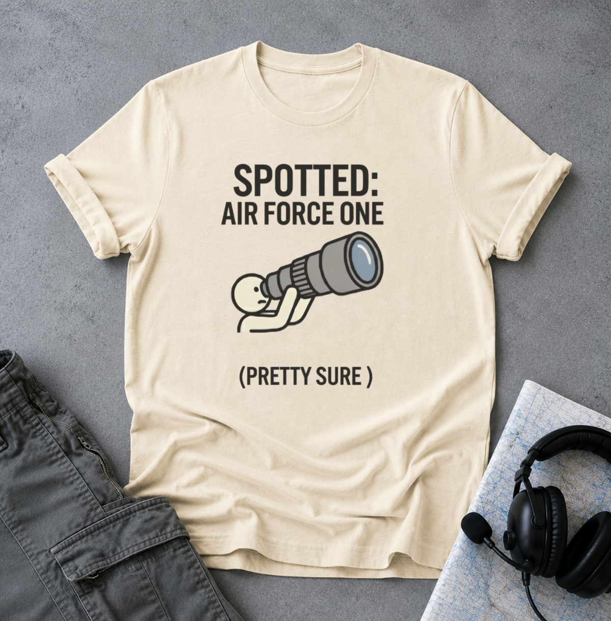 Spotter T-Shirt — "Spotted: Air Force One (Pretty Sure)" Plane Spotting Tee
