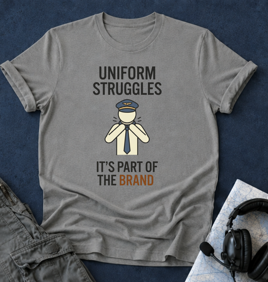 Uniform Struggles T-Shirt — Funny Police/Uniform Humor Tee (“It’s Part of the Brand”)