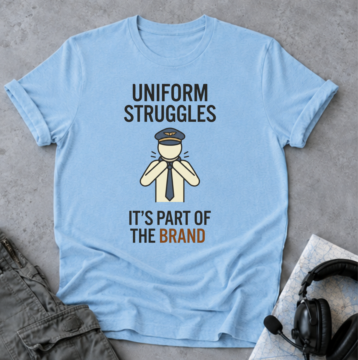 Uniform Struggles T-Shirt — Funny Police/Uniform Humor Tee (“It’s Part of the Brand”)
