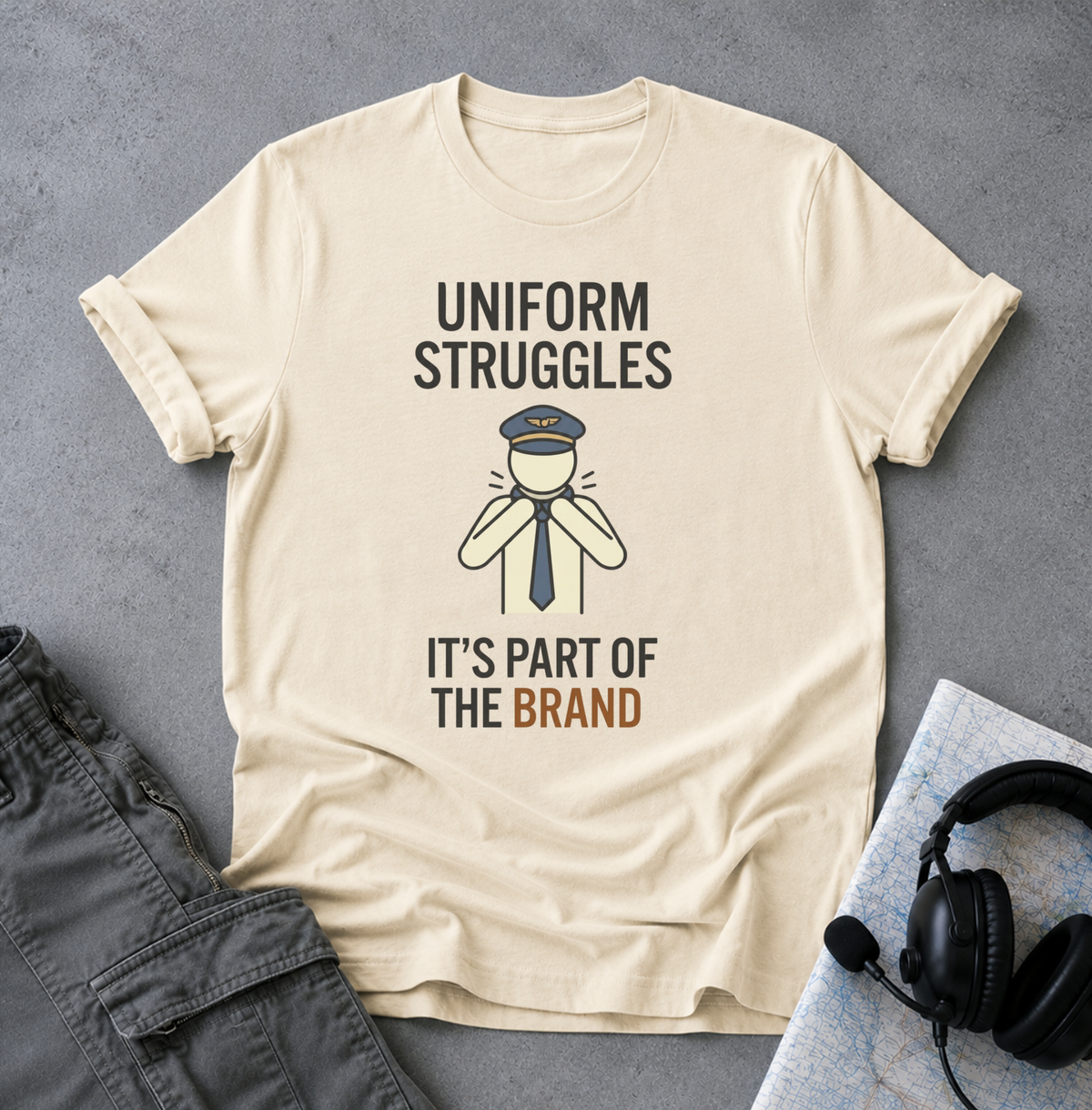 Uniform Struggles T-Shirt — Funny Police/Uniform Humor Tee (“It’s Part of the Brand”)