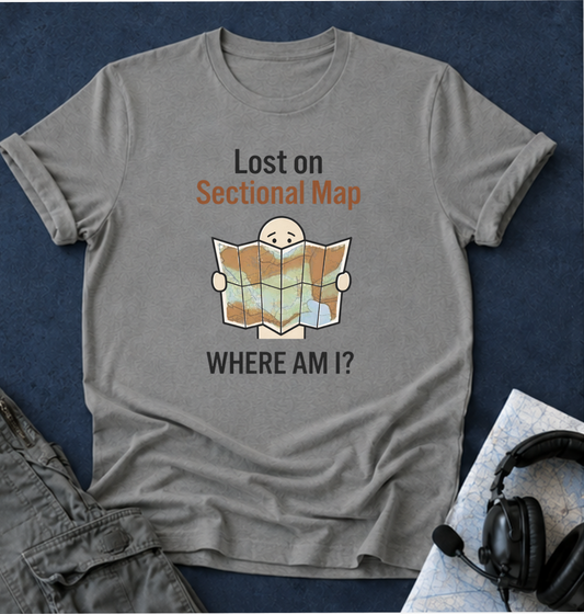 Lost on Sectional Map T-Shirt — Funny Travel Map Tee (Where Am I?)