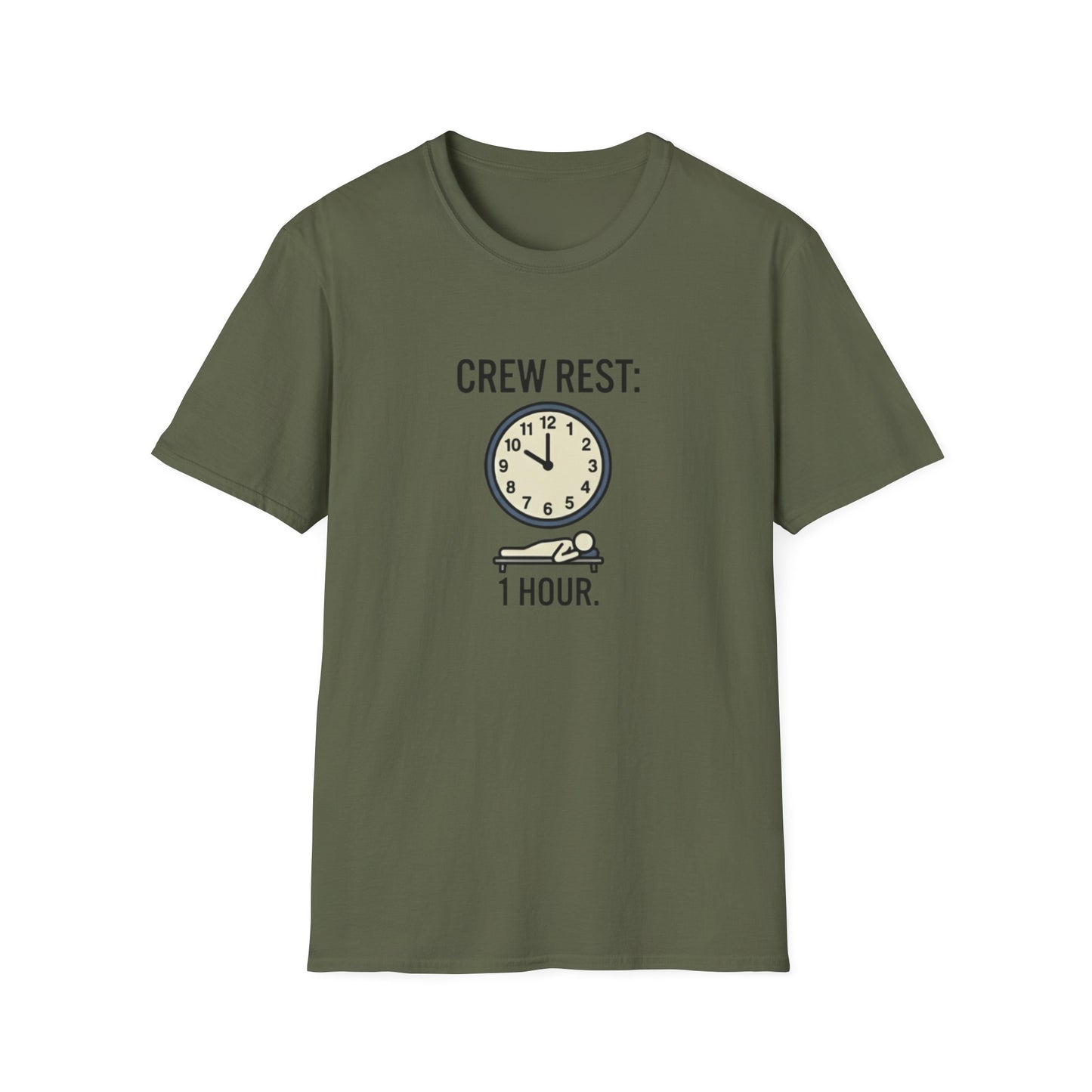 Crew Rest 1 Hour T-Shirt — Pilot/Flight Crew Rest Period Tee