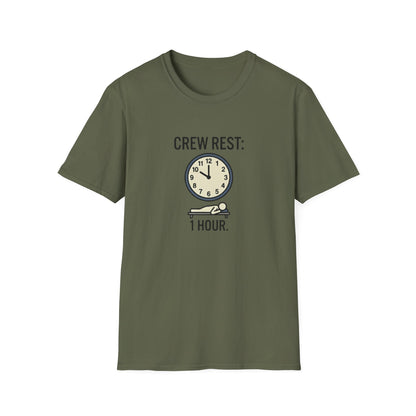 Crew Rest 1 Hour T-Shirt — Pilot/Flight Crew Rest Period Tee